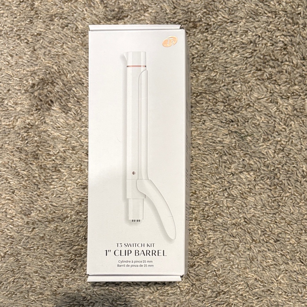 T3 White Clip Barrel Curling Iron